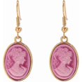 thumbnail image 1 of Vintage Cameo Dangle Drop Earrings for Women Gold-Toned Resin Baroque Embossed Victorian Silhouette Danging Statement Earring Lightweight Fish Hook Retro Boho Halloween Jewelry for Friends, 1 of 6