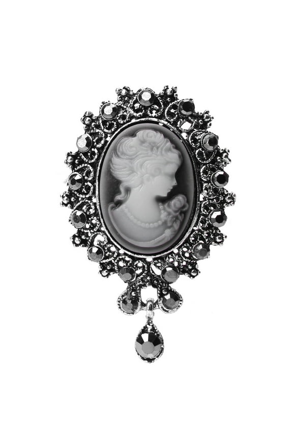 Vintage Cameo Victorian for Head Pattern Brooch Clothing Corsage Brooch Pin for Wedding Party Women Pendant