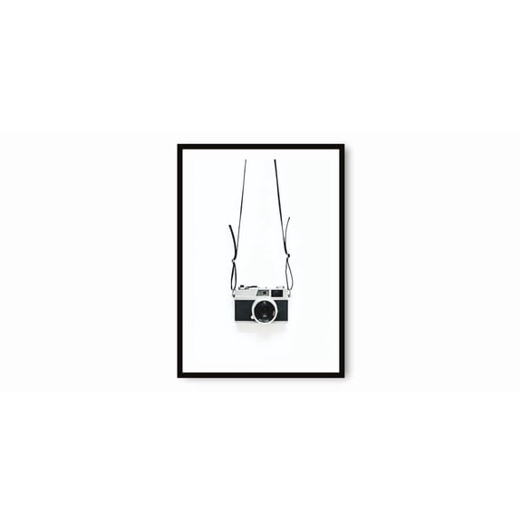 Vintage Camera Black White Wall Art Print With Minimal Photography Decor Unframed Paper Print