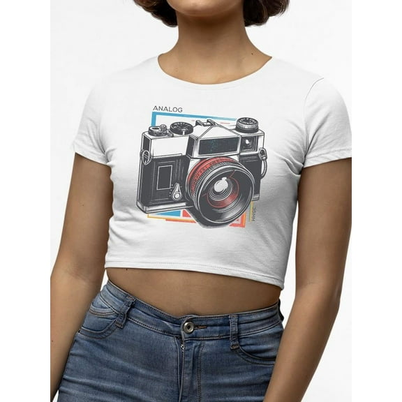 Vintage Camera Graphic Tee Crop Tee Women's