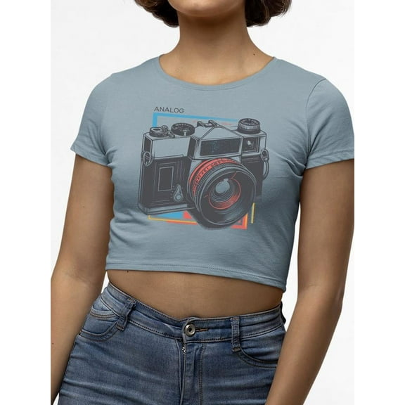 Vintage Camera Graphic Tee Crop Tee Women's
