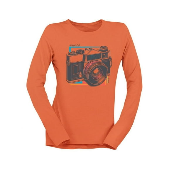 Vintage Camera Graphic Tee Long Sleeve Women's