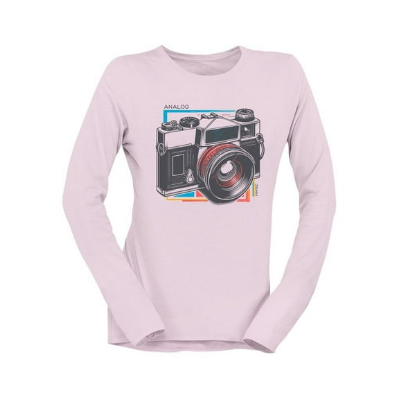 Vintage Camera Graphic Tee Long Sleeve Women's