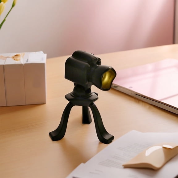 Vintage Camera Night Light Compact Table Lamp Retro Camera Shaped LED Nightlight Soft Warm Glow Portable Desktop Accent Light for Bedroom Office Shelf Table Decor Gift Ambient