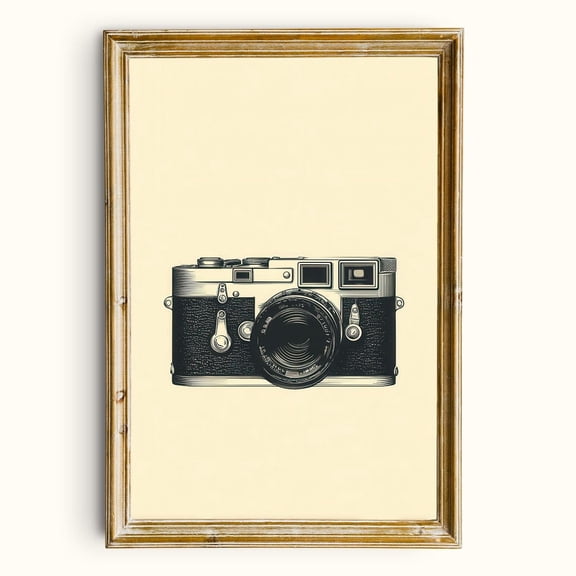 Vintage Camera Poster, Monochrome Photography And Film Decor