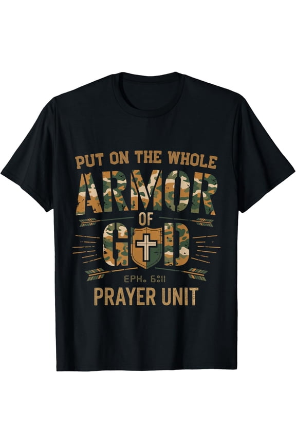 Vintage Camo Armor Of God Christians Religious Camouflage T-Shirt