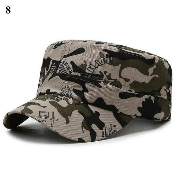 Vintage Camouflage Hats Flat Top Baseball Caps For Men Outdoor Sports Hats Cadet Sunscreen Hats Flat Top Baseball Cap, Men Women Cotton Baseball Twill Army Millitary Hat Cap