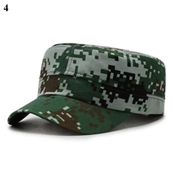 Vintage Camouflage Hats Flat Top Baseball Caps For Men Outdoor Sports Hats Cadet Sunscreen Hats Flat Top Baseball Cap, Men Women Cotton Baseball Twill Army Millitary Hat Cap