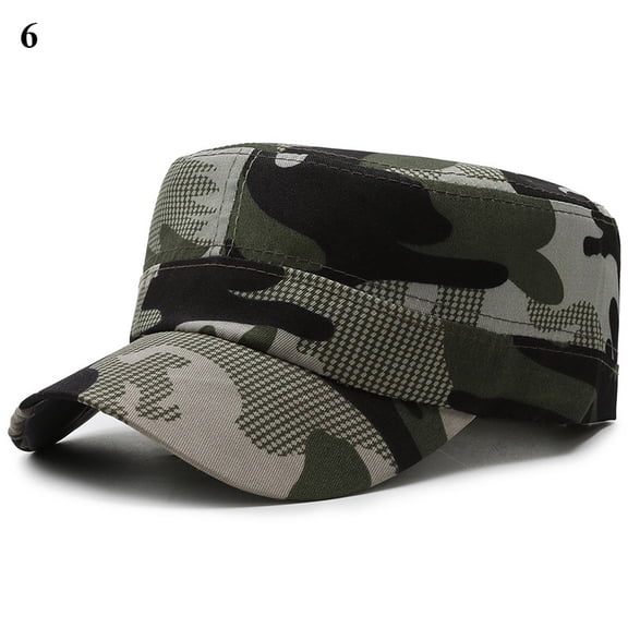 Vintage Camouflage Hats Flat Top Baseball Caps For Men Outdoor Sports Hats Cadet Sunscreen Hats Flat Top Baseball Cap, Men Women Cotton Baseball Twill Army Millitary Hat Cap