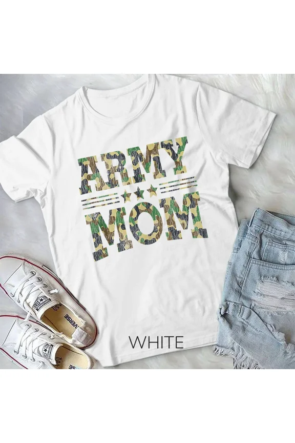 Vintage Camouflage Military Mother Hero Proud Army Mom Unisex Tshirt