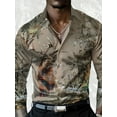 thumbnail image 1 of Vintage Camouflage Printed Mens Shirts Casual Button Down Dress Shirt Long Sleeve Hawaiian Tops Multicolor L, 1 of 6