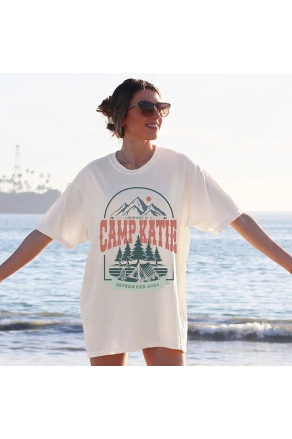 Vintage Camp Bachelorette Shirt, Custom Camping Bachelorette Party T-Shirt, Mountain Bride , Retro Lake Themed Bridal Party Gifts