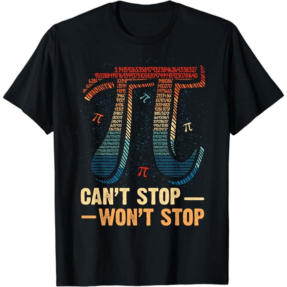 Vintage Can't Stop Pi Won't Stop Math Pi Day Funny Maths T-Shirt