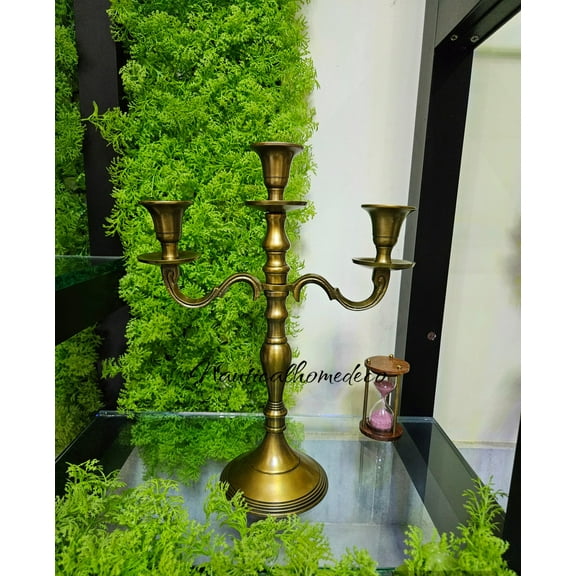 Vintage Candelabra Solid Brass Three Arm Candlestick Holder - Timeless Home Decor - Brass Chamberstick - Mid Century Candlestick - Gift