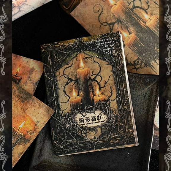 Vintage Candle Themed Decorative Stickers for Journaling Scrapbooking DIY Crafts and Gift Wrapping 60 PCS Waterproof