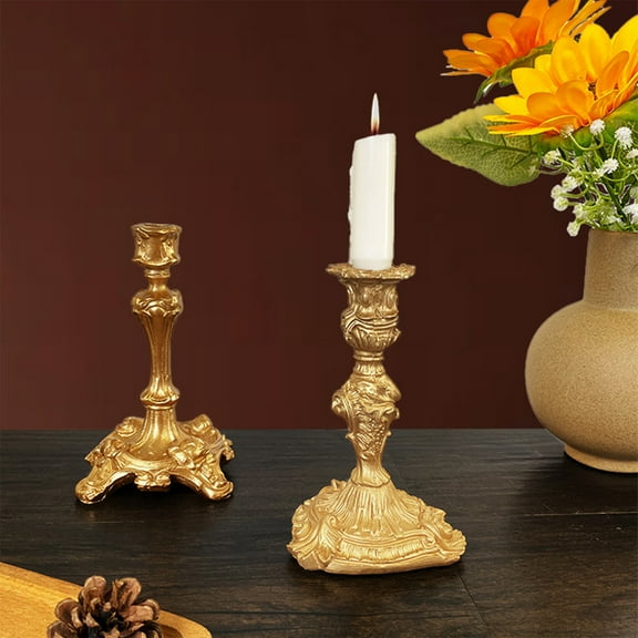 Vintage Candlestick Candle Holders Brass Taper Gold Candle Stick Suitable For Wedding Festive Christmas Mantel Fireplace Party Restaurant Home Table Centerpiece