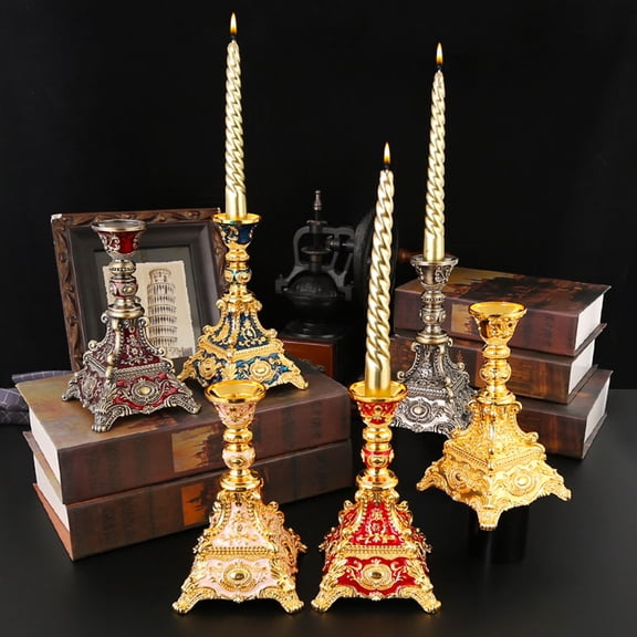 Vintage Candlestick Candle Holders Romantic European Taper Gold Candle Stick For Wedding Christmas Mantel Restaurant Hotel Supplies Home Table Centerpiece Decoration