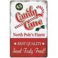 thumbnail image 1 of Vintage Candy Cane Christmas Decor Metal Tin Signs Farmhouse, Home, Bar, Cafe, Bar Wall Decorations 12 x 8 Inches, 1 of 4