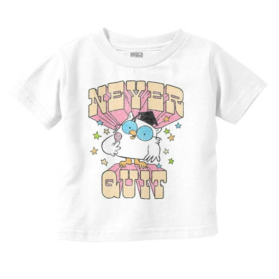 Vintage Candy Cartoon Never Quit Toddler Boy Girl T Shirt Infant Toddler Brisco Brands 18M