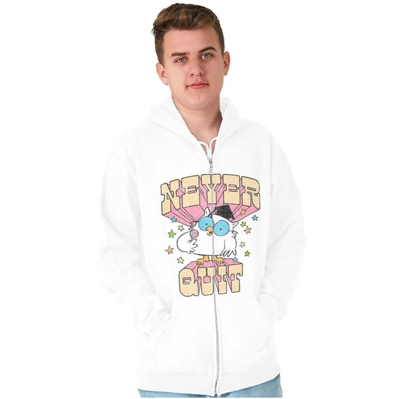 Vintage Candy Cartoon Never Quit Zip Up Hoodie Men's Women's Brisco Brands M