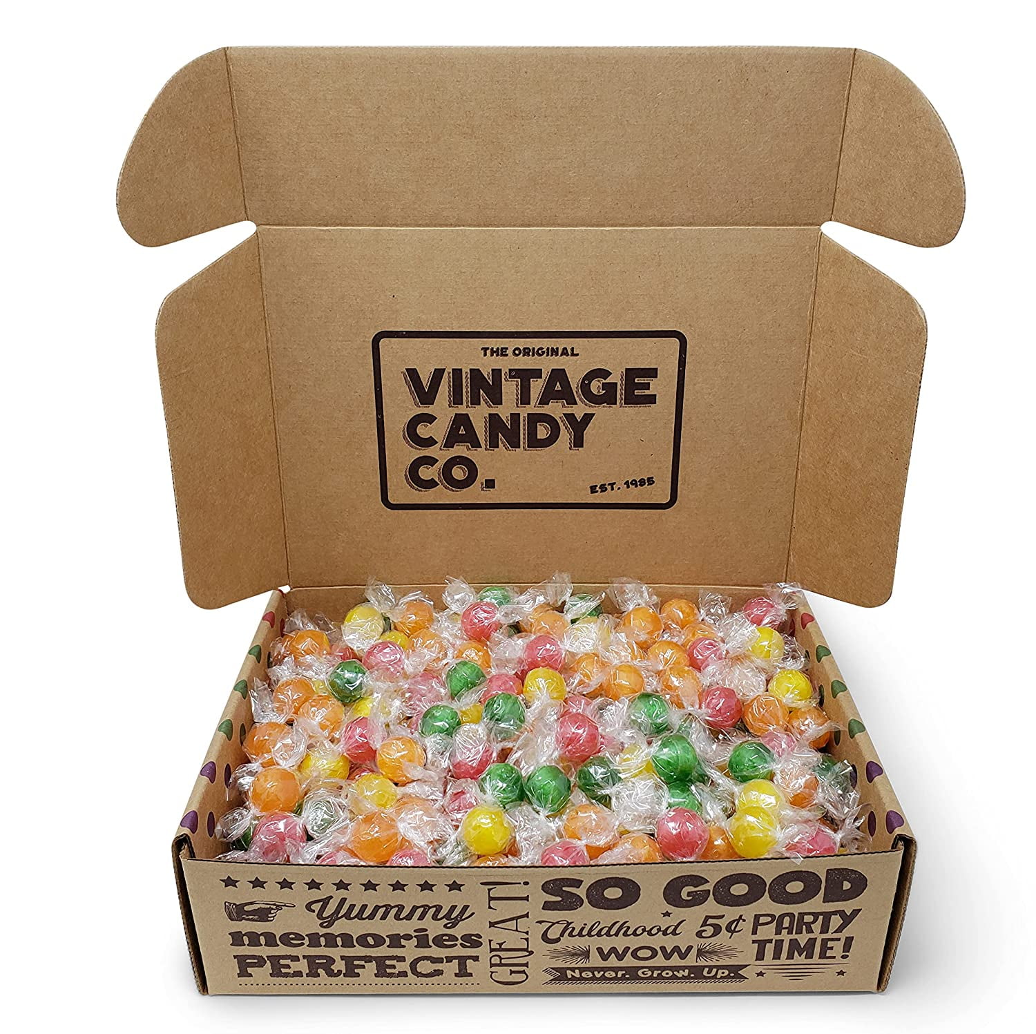 Vintage Candy Co. Old Fashioned Hard Candy Flavors, Bulk - Individually Wrapped Nostalgia Candies Variety For Parties, Snacking, Women, Men, Girls and Boys, 64 oz (Sour Balls)