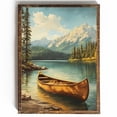 thumbnail image 1 of Vintage Canoe Canoe Wall Art For Cabin Decor Outdoorsman Dad Wooden Canoe Art Yellow Canoe Poster Cottagecore Art, 8x12 UNFRAMED, 1 of 3