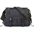 Vintage Canvas 15.6 inch Laptop Messenger Bag for Men Women, College ...