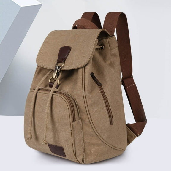 Vintage Canvas Backpack，Casual Daypack Backpacks for Men Women，Outdoors Mountain Retro Backpack Travel Hiking Camping Rucksack High Density Thick Canvas Backpack Rucksack School College