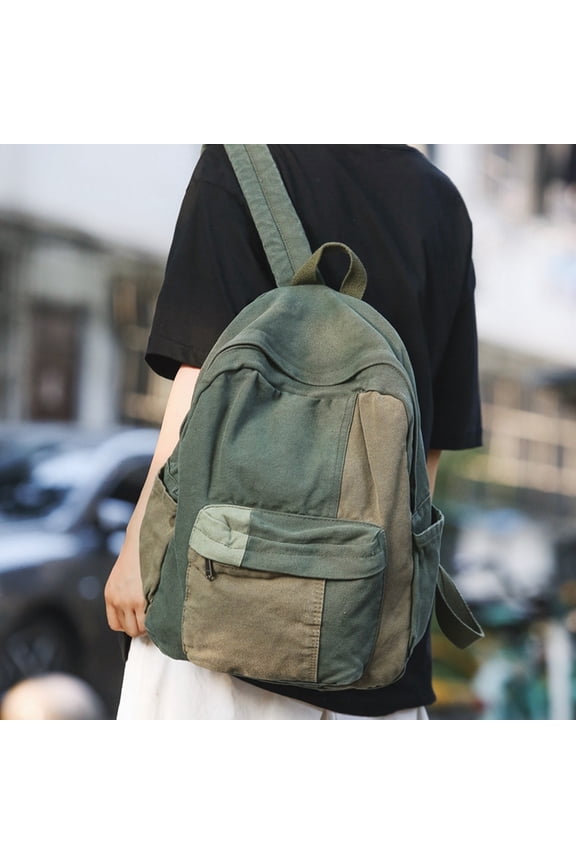 Vintage Canvas Backpack for Women Men Boho Patchwork Retro Rucksack Travel Casual Daypack Laptop Bag