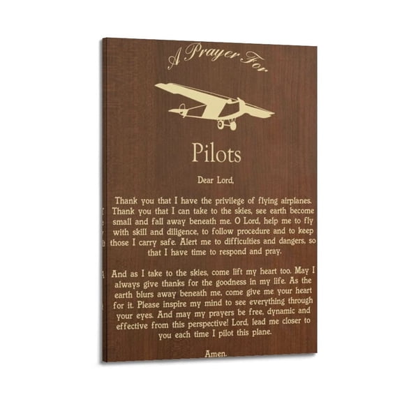 Vintage Canvas Printing Pilot Prayer Poster Poster for Room Aesthetic Posters & Prints on Canvas Wall Art Poster for Room