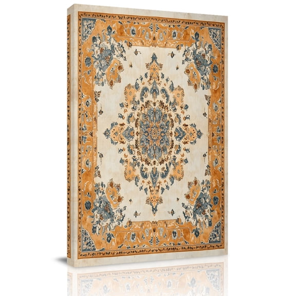 Vintage Canvas Wall Art for Living Room, Boho Floral Vintage Ethnic Distress Traditional Style Poster Print Painting for Bedroom Office Home Decoration Wall Pictures Prepare To Hang 24"x36"