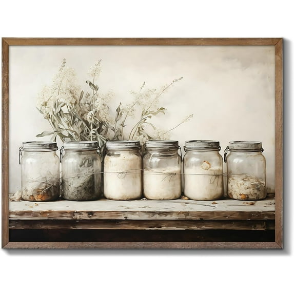 Autumn Landscape Painting Wildflower Fall Canvas Poster Art Print Vintage Rustic Wall Art Retro Farmhouse Wall Decor Aesthetic