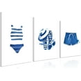 thumbnail image 1 of Vintage Canvas Wall Art, Navy Blue and White Swimsuit Beach Wall Decor Painting, Coastal Pictures Aesthetic Posters Prints for Bathroom, Bedroom Home Decor（Only canvas）, 1 of 6