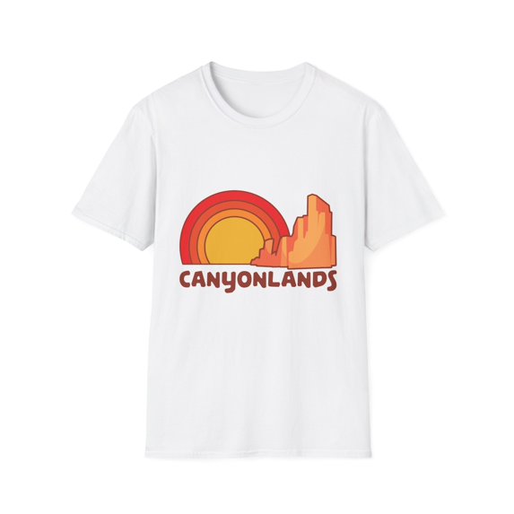 Vintage Canyonlands Wilderness Distressed Gifts | Retro Towering Pinnacles Graphic Men Women Unisex Softstyle T-Shirt