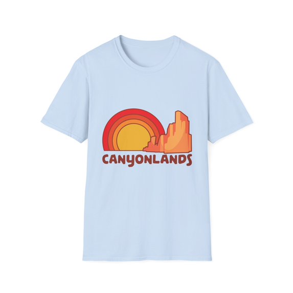 Vintage Canyonlands Wilderness Distressed Gifts | Retro Towering Pinnacles Graphic Men Women Unisex Softstyle T-Shirt