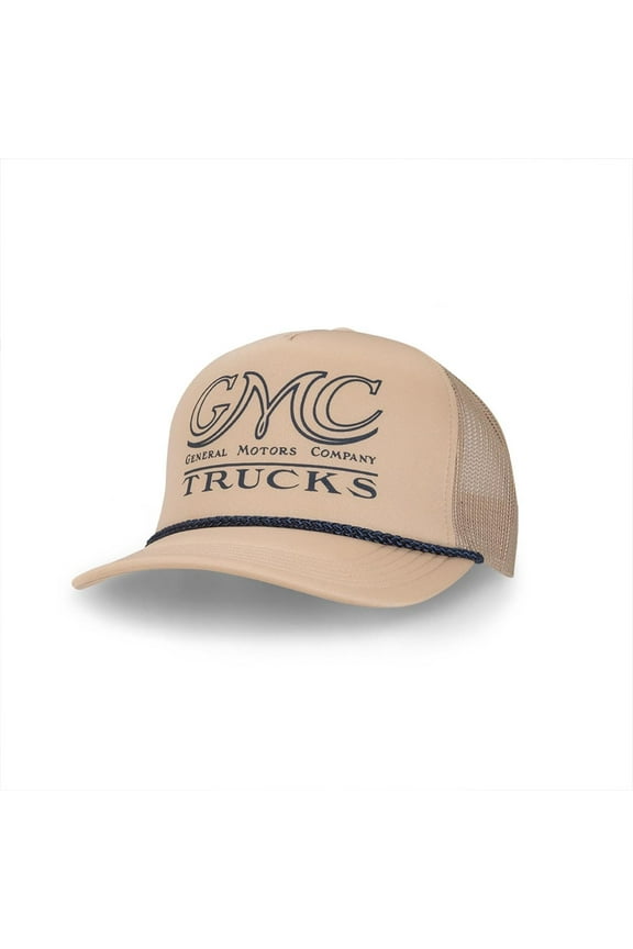 Vintage Captains Cord Hat - Foam Knit Snapback Cap - GMC Trucks Collection - Officially Licensed by GM Tan