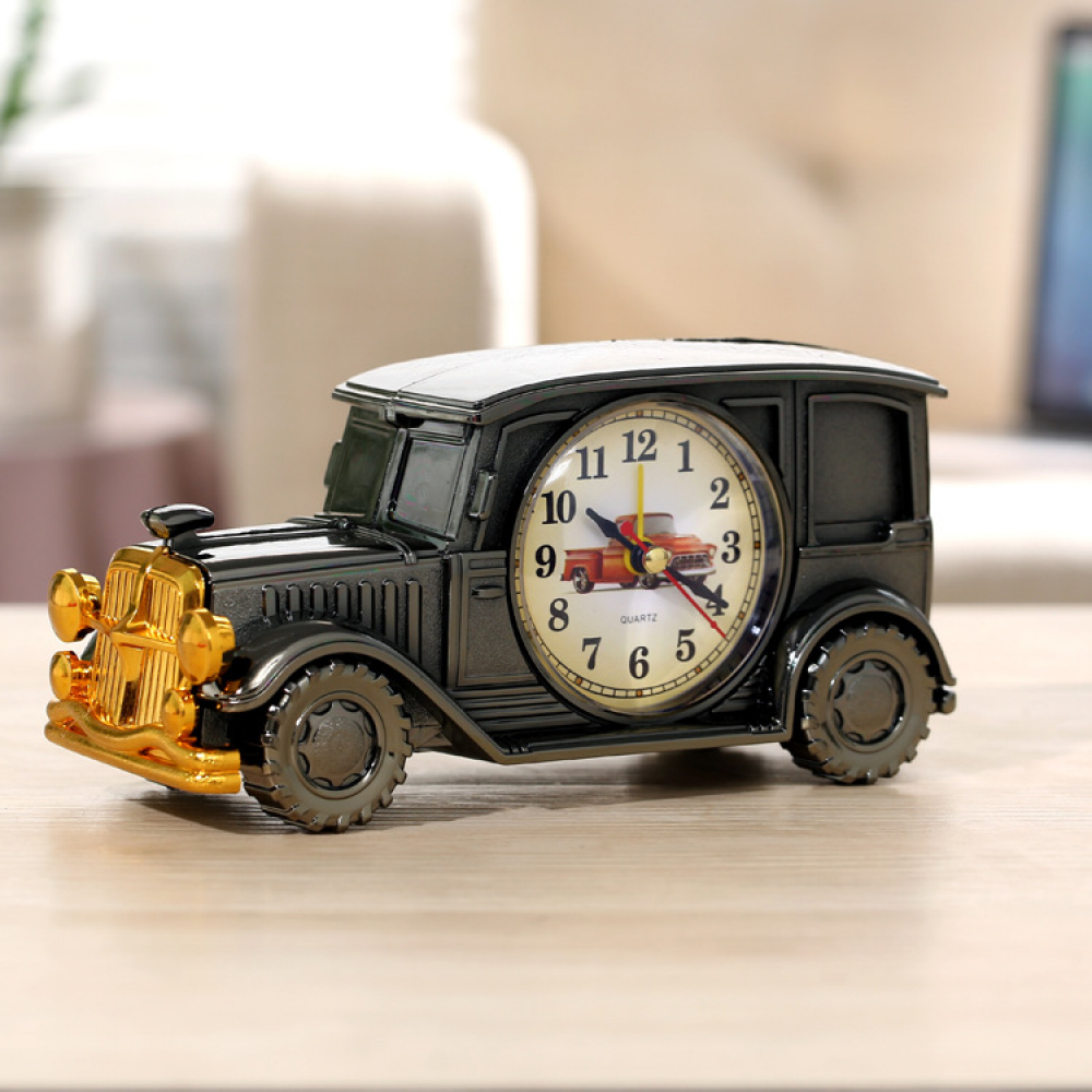 Vintage Car Alarm Clock Retro Style Desk Time Clock Novelty Bedside