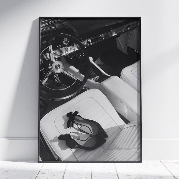 Vintage Car Black And White Print, Aesthetic Print, Vintage Car Poster, Black And White Print, Fashion Print, Fashion Poster Wall Art, Modern Wall Decor, 24x36 UNFRAMED