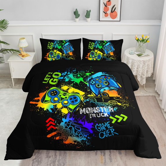 Vintage Car Comforter Set for Kids Teens Boys Old Retro Classic Car Comforter Set with 1 Comforter and 2 Pillowcases for Teens and Boys Bedroom All Season(Vintage Car Full)