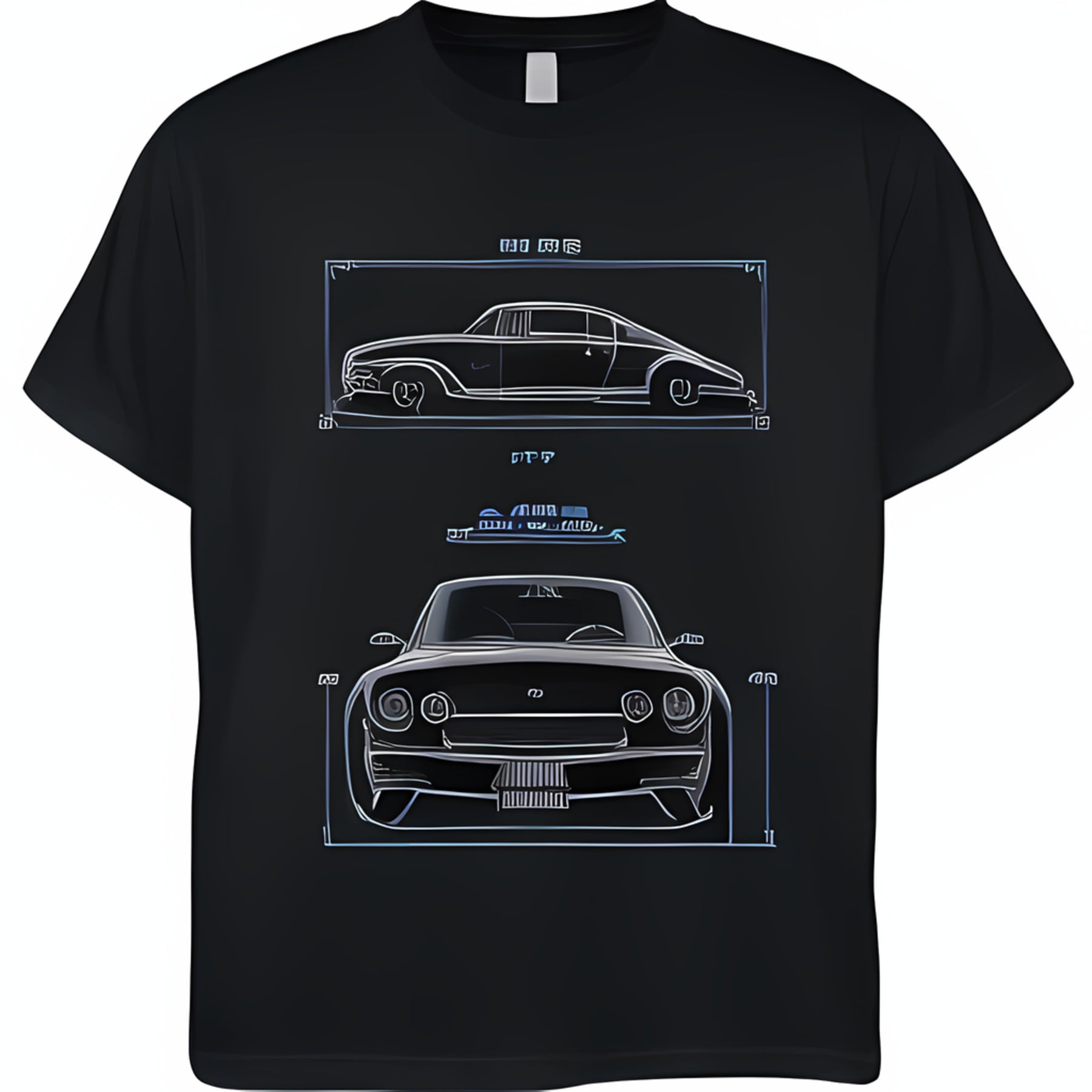 Vintage Car Enthusiast's Dream: Classic Automotive Designs Black T