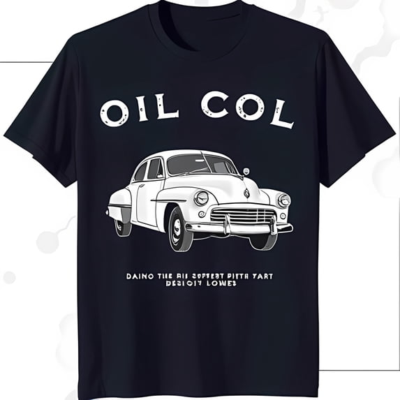 Vintage Car Graphic Dark Blue T-Shirt ' COL' Bold Design