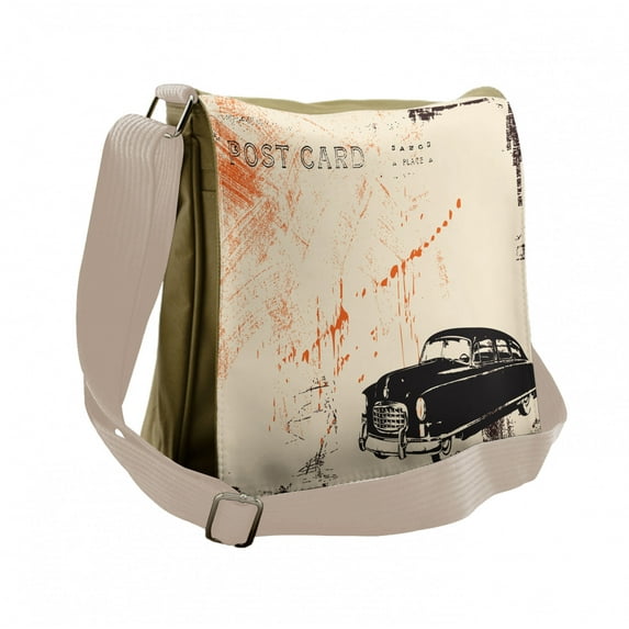 Vintage Car Messenger Bag, Old Fashioned Car Art, Unisex Cross-body, by Ambesonne