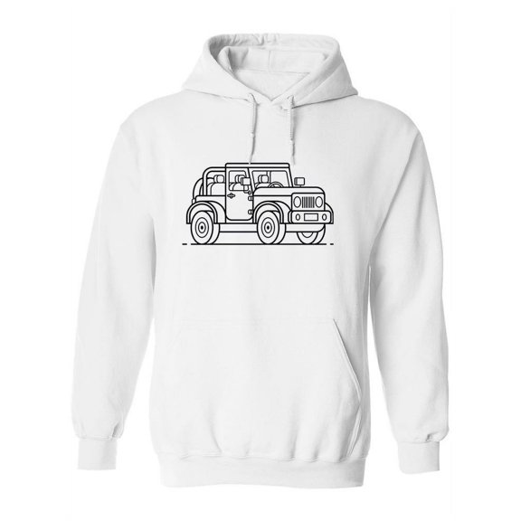 Vintage Car Outline Design  Hoodie Women -Image by Shutterstock, Female 3X-Large