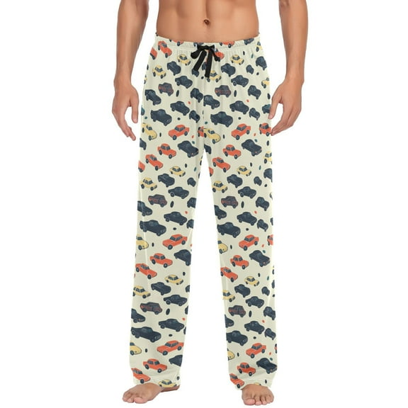 Vintage Car Patterns Mens Pajama Pant Sleep and Lounge Bottons with Pockets