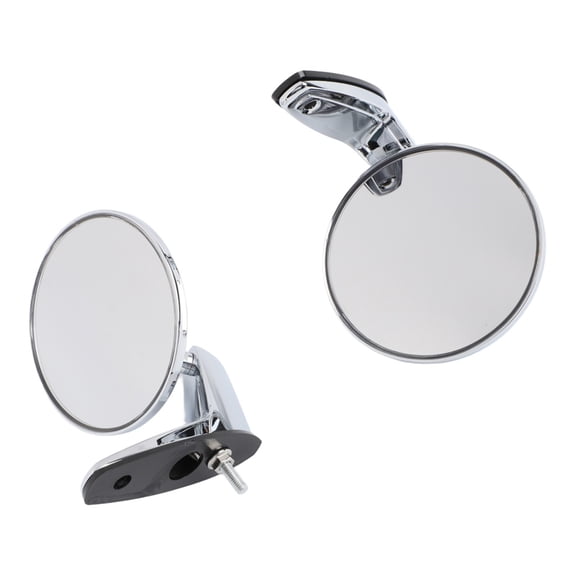 Vintage Car Round Rear View Mirror Stainless Steel Retro Side Mirror Silver Fit Classic Vehicle Accessories Pair