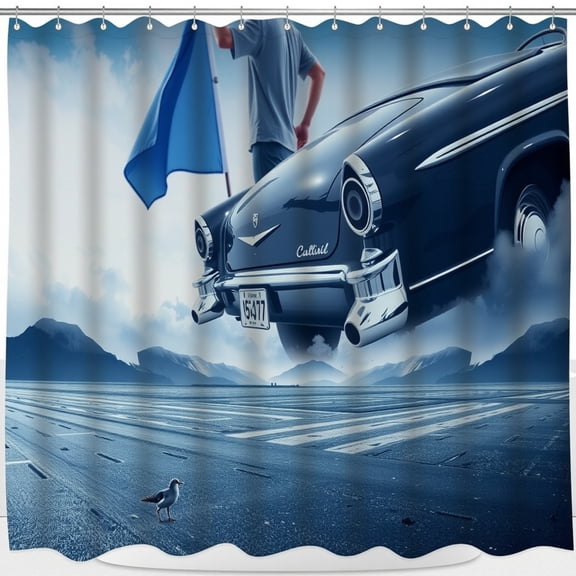 Vintage Car Shower Curtain - Unique Design for Bathroom Decor