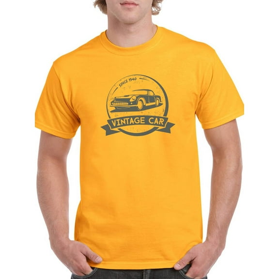 Vintage Car Since 1940 Graphic Men Gold T-Shirt, Male XX-Large