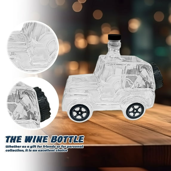 Vintage Car Whiskey Decanter - 350ml Classic Pickup Glass Bottle Set, Ultimate Gift for Dad & Husband’s Home Bar