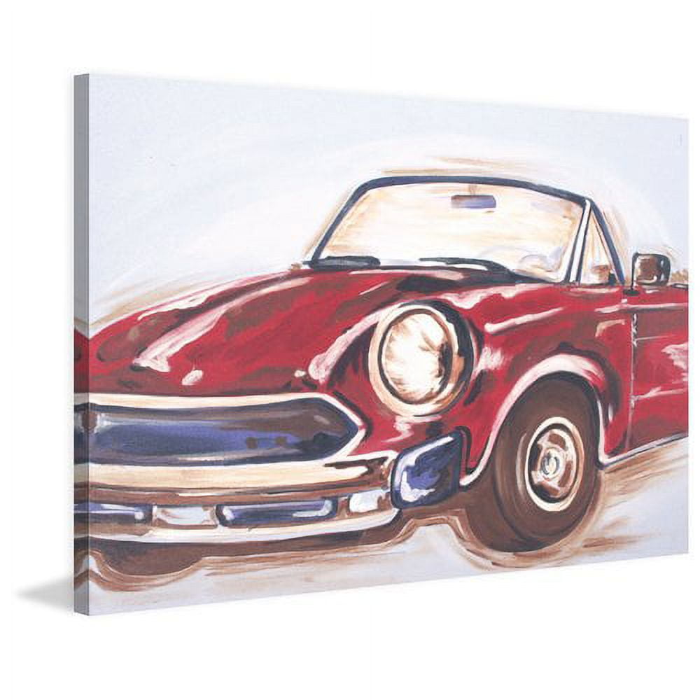 Vintage Red Convertible Car Canvas Art, 45" x 30"