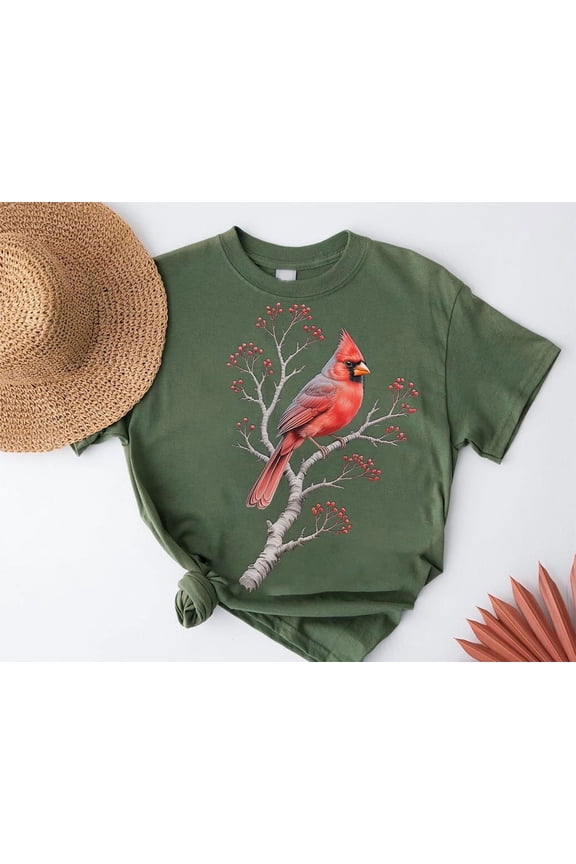 Vintage Cardinal Bird T-Shirt: Nature Lover Apparel All Size S-5Xl